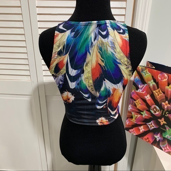 Cute peacock colorful feather 🦚 crop top - Picture 2 of 3